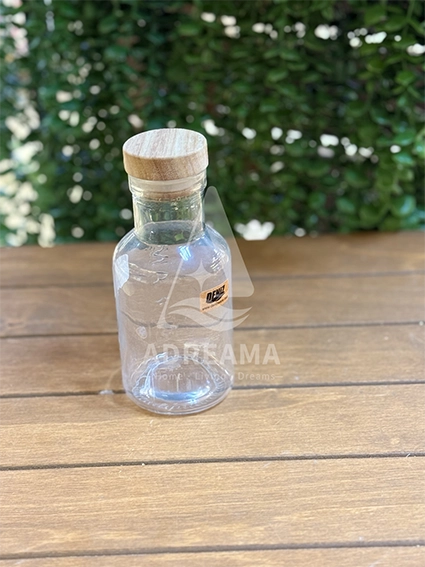 بطری مینی شیشه‌ای درب چوبی