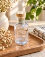 بطری مینی شیشه‌ای درب چوبی