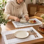 زیر بشقابی مکرومه