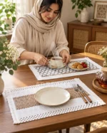 زیر بشقابی مکرومه