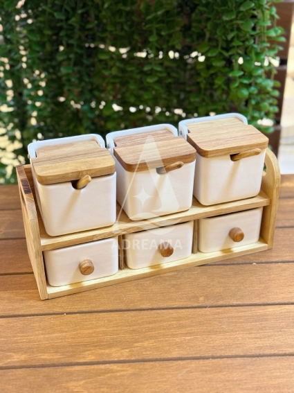 ست پاسماوری چوب و سرامیک