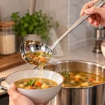 ملاقه استیل دسته بلند