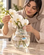 گلدان شیشه‌ای ارکیده دنیز