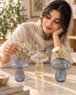 گلدان شیشه‌ای طرح قارچی